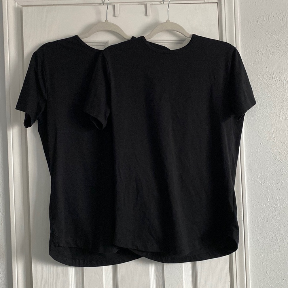 2x cuts clothing curved hem shirts BLK